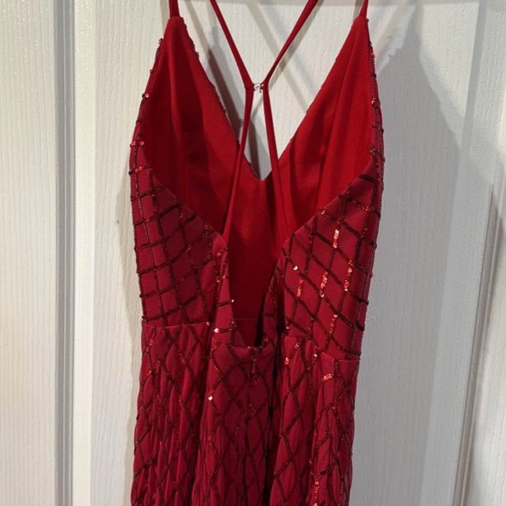 May Queen Red Backless Sequin Dress - Picture 5 of 5